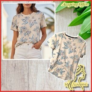 Hollister - Sz XS - 100% cotton T-shirt - floral - blush pink